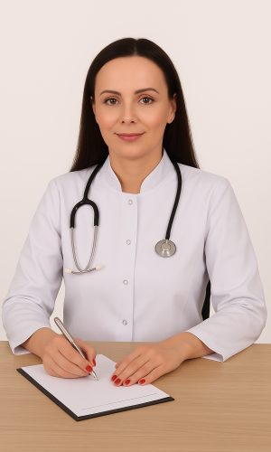 Fartuch medyczny damski Pamela MS1_2-medicstar.pl Prezentowany model Fartuch medyczny damski MS1_2 posiada taliowane cięcia dzięki, którym nabiera prawdziwie kobiecego, subtelnego wymiaru. Elegancki dekolt został wykończony niską, tradycyjną stójką. zapinany na napy modna stójka tkanina 65% poliester 35%bawełna