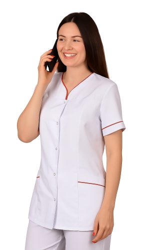 Żakiet medyczny damski Konstancja MS3_15_medicstar.pl. Klasyczny i zarazem przepiękny żakiet medyczny wyróżnia się wysublimowanym wykończeniem i perfekcyjnym doborem dodatków. Istnieje możliwość nadruku lub haftu Tkanina 65% poliester 35% bawełna Gramatura 175 g/m2 Temperatura prania do 60 stopni C