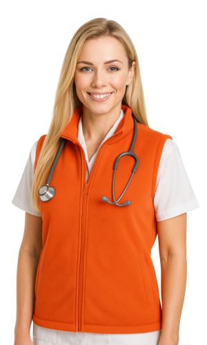 Kamizelka polarowa medicstar 518 świetnie układa się na sylwetce, zapewniając pełną swobodę i komfort noszenia. Idealna na jesienne chłody. Polar, 100 % poliester, wykończenie antypillingowe gramatura 260 g/m izolujący materiał wewnętrzna część lamówki wzmocniona kolorową taśmą z materiału wierzchniego spiralny zamek błyskawiczny na całej długości wszyte kieszenie z zamkiem spiralnym dolny brzeg regulowany za pomocą elastycznego ściągacza wykończenie antypillingowe po zewnętrznej stronie