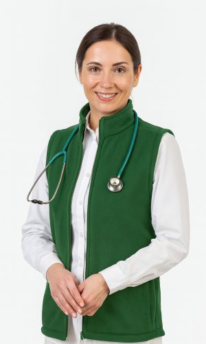 Kamizelka Polarowa Medicstar 518 Kluczowe informacje: Materiał: Wykonana z 100% poliestru, co zapewnia trwałość, odporność na uszkodzenia oraz łatwość w pielęgnacji. Gramatura: 260 g/m², idealna do ochrony przed chłodem, zachowując jednocześnie odpowiednią oddychalność. Wykończenie: Antypillingowe, co oznacza, że materiał zapobiega mechaceniu, dzięki czemu kamizelka dłużej zachowuje estetyczny wygląd.