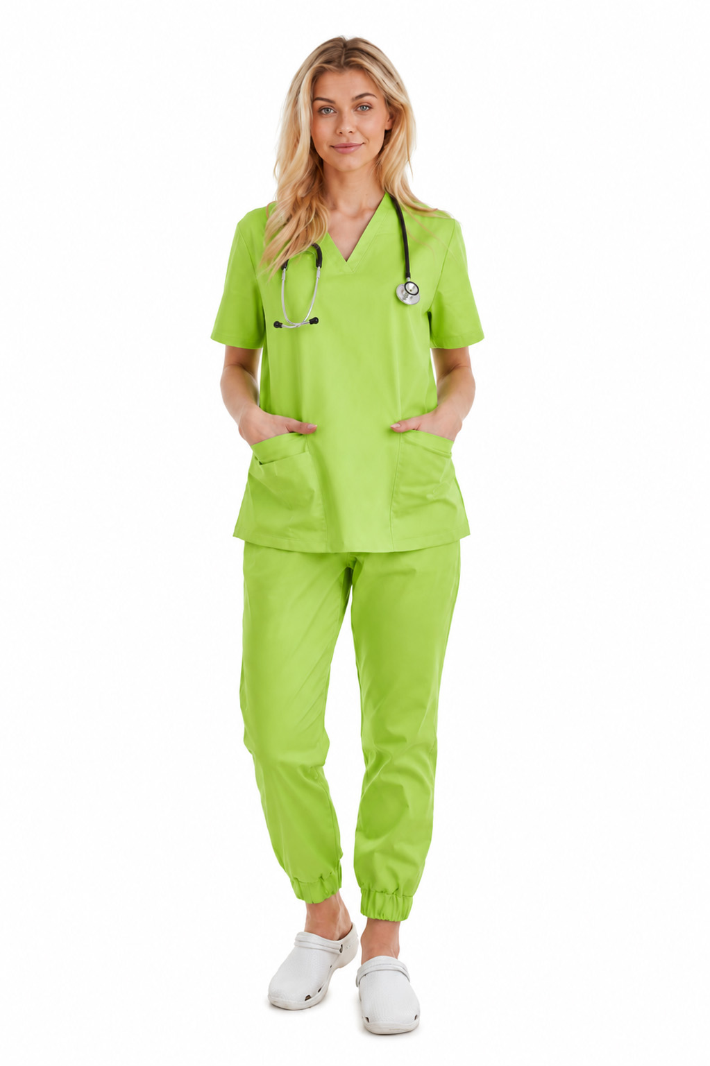 bluza medyczna damska Afrodyta kolor limonka22 Bluza medyczna damska Afrodyta Medicstar Premium Flex limonka - obrazek 5