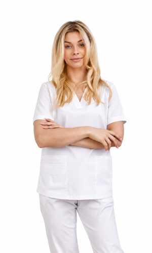 Bluza medyczna damska Afrodyta Medicstar Premium Flex biała
