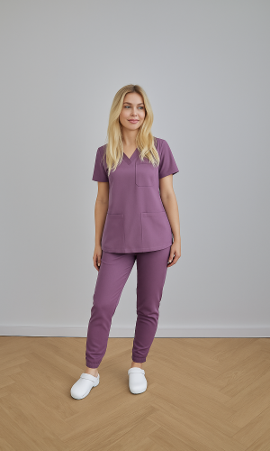 Komplet medyczny damski Medicstar Cosmo Super Flex, kolor lawenda Bluza Atena, spodnie Joggery Cosmo Flex