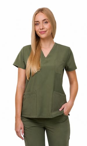 Bluza medyczna damska Atena Medicstar Cosmo super flex kolor oliwka
