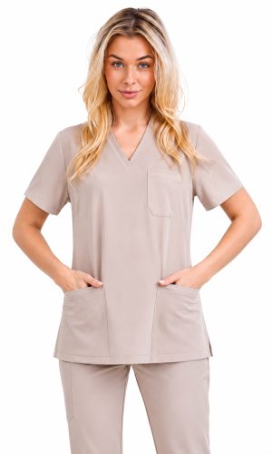 Bluza medyczna damska Atena Medicstar Cosmo super flex kolor beżowy