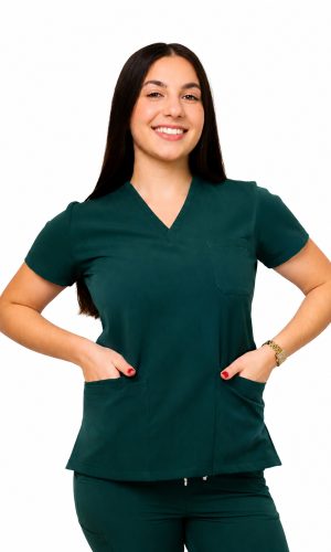 Bluza medyczna damska Atena Medicstar Cosmo super flex kolor zieleń butelkowa