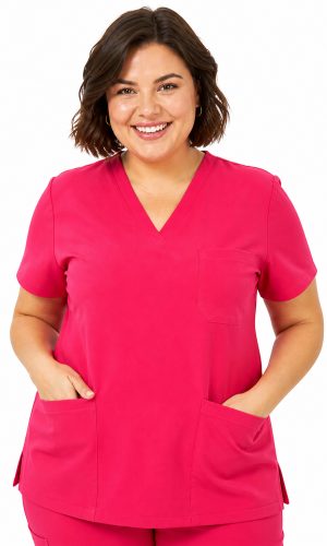 Komplet Medyczny Damski PLUMA Plus Size kolor amarant