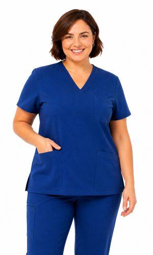 Komplet Medyczny Damski PLUMA Plus Size kolor niebieski