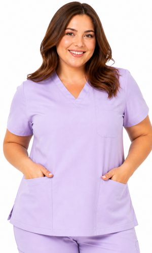 Komplet Medyczny Damski PLUMA Plus Size kolor lawenda